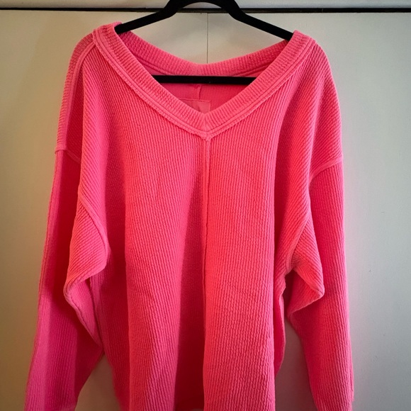aerie Sweaters - Aerie Bright Pink V-Neck Sweater